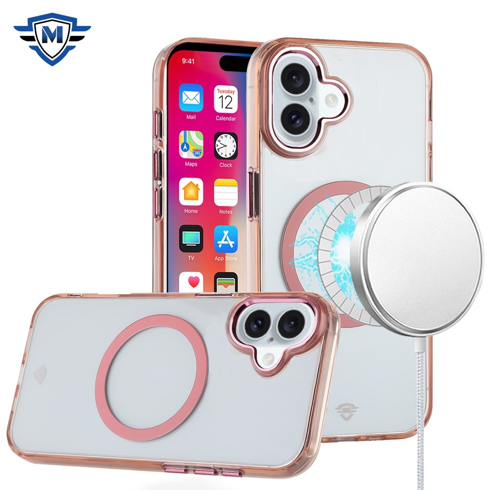 Apple IPhone 16, METKASE Magsafe Transparent Premium Acrylic Case - Rose Gold