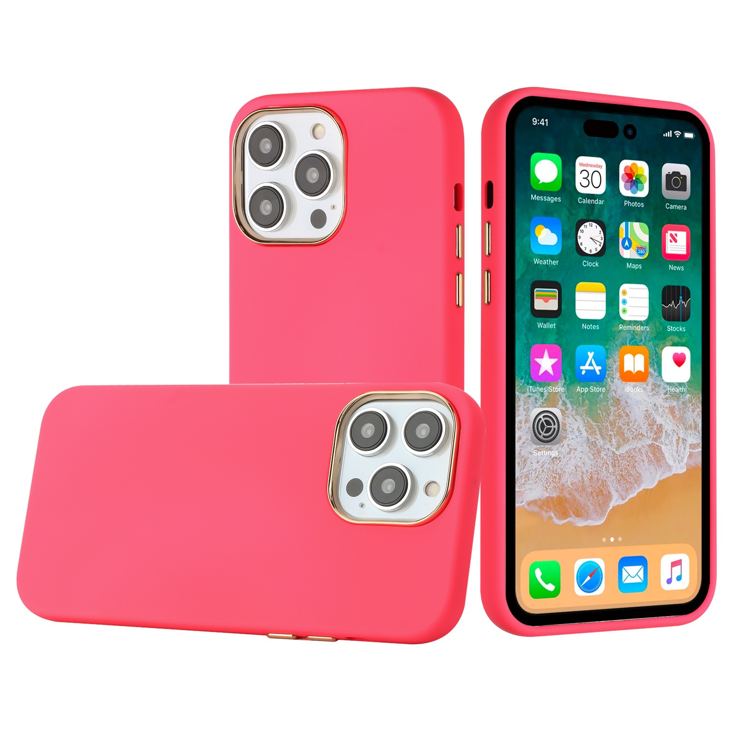 Apple iPhone 11, Classy Chromed Hybrid Case - Hot Pink