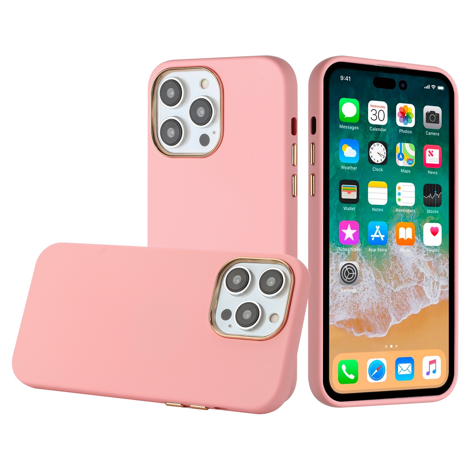Apple iPhone 11, Classy Chromed Hybrid Case - Light Pink