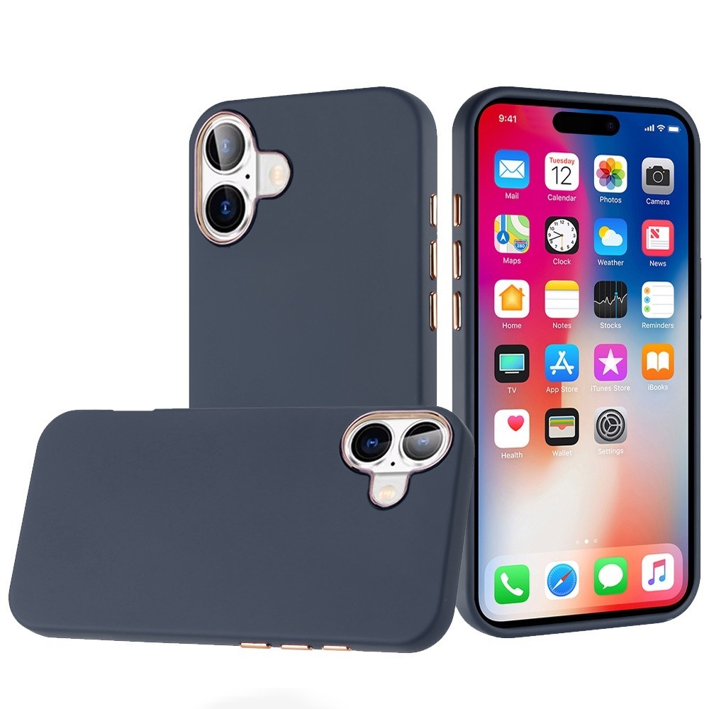 APPLE IPHONE 16 , Classy Chromed Hybrid Case – Dark Blue