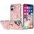 Apple IPhone 16, Splendid Glitter with Diamonds All Around Edges Ring Stand Case Cover – Pink