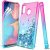 Iphone 7/8/SE 2,Liquid Glitter Diamond Around Case -Pink / Teal
