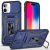 Apple IPhone16 Plus , Utter Tough Metal Ring Movable Camera Window Hybrid Case Cover – Navy Blue