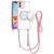 Apple IPhone 11, Transparent HQ Clear Line Design Edged Hybrid [Magnetic Circle] with Matching Lanyard – Light Pink