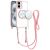 Apple IPhone 16, Transparent HQ Clear Line Design Edged Hybrid [Magnetic Circle] with Matching Lanyard – Light Pink