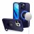 Galaxy S23 5G,   Metal Surrounded Ring Stand Hybrid Case Cover – Navy