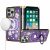 Iphone 15 Pro Max,  Magnetic Circle Stand Glitter Floral  Case -Purple