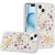 Apple IPhone 14/13, Butterfly Ornaments Diamond Bling Glitter Hybrid Case – White