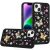 Apple IPhone 14/13, Butterfly Ornaments Diamond Bling Glitter Hybrid Case – Black