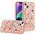 Apple IPhone 14/13, Butterfly Ornaments Diamond Bling Glitter Hybrid Case – Light Pink