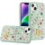 Apple IPhone 14/13, Butterfly Ornaments Diamond Bling Glitter Hybrid Case – Teal