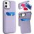 Apple IPhone 11, Card Holder with Mirror Inside PU Leather Hybrid Case – Light Purple