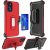 Moto G 5G (2022),” CARD Holster with Kickstand Clip Hybrid Case Cover – Red