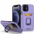 IPhone 13 Pro 6.1″,  Card Holder with Magnetic Ring Stand Hybrid Case- Purple