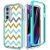 Iphone 7/8/SE 2, Clear Zigzag Hybrid Case -Teal