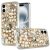 Apple IPhone 16, Full Diamond with Ornaments Hard TPU Case Cover – Gold Swan Crown Pearl