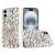 Apple IPhone 16, Full Diamond with Ornaments Hard TPU Case Cover – Hearty Pink Pearl Heart