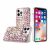 IPhone 13 Pro Max , Full Diamond Perfume Case – Pearl Flowers Pink