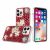 IPhone 13 Pro Max , Full Diamond Perfume Case – Pearl Flowers Red
