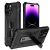 Iphone 15,Long Kickstand Hybrid Case -Black