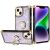 Apple IPhone 14/13,Passion Square Hearts Diamond Glitter Ornaments Engraving Case Cover – Purple