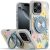 Apple IPhone 16 Pro Max, Metal Diamond CD Pattern Design Matte Finished Hybrid with Rotational Ring [Car Mount Friendly] Case – Floral E