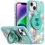 Apple IPhone 14/13,Metal Diamond CD Pattern Design Matte Finished Hybrid with Rotational Ring [Car Mount Friendly] Case – Hot Air Balloon