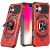 Apple IPhone 16, Robotic Hybrid with Magnetic Ring Stand Case Cover – Red