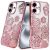 Apple IPhone 16, Shimmer Glitter Floral Design Thick TPU Case Cover – RGold