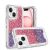 Iphone 15,  Glitter Hybrid Case -(Hot Pink- Purple )