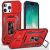 Apple IPhone 16 Pro Max, Utter Tough Metal Ring Movable Camera Window Hybrid Case Cover – Red
