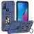 Iphone 15 Pro Max,  Magnetic Rectangle Ring Stand Hybrid Cover Camera Case -Blue