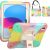 iPad 10th Gen 2022 3in1 Tablet Hand and Shoulder Strap with Kickstand 3in1 Tough Hybrid – Colorful