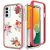 Galaxy A13 5G / A04s 5G, 2 Pcs Hybrid Clear Case – Red Flowers